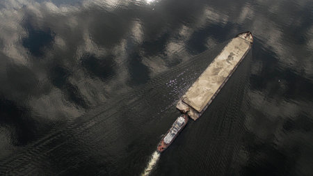 Beautiful sea landscape view from aboveの写真素材