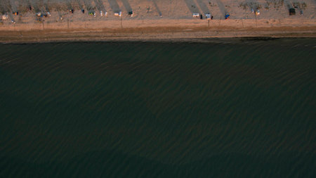 Beautiful sea landscape view from aboveの写真素材
