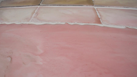 Beautiful salty pink lake view from aboveの写真素材
