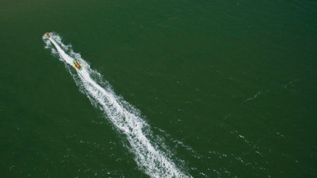 Sea in the summer view from aboveの写真素材