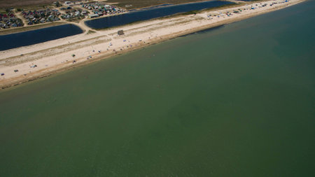 Beautiful sea landscape view from aboveの写真素材