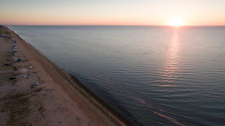 Beautiful sea landscape view from aboveの写真素材