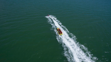 Sea in the summer view from aboveの写真素材