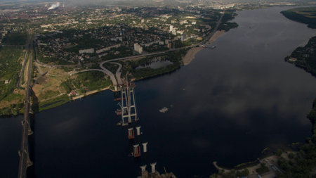 Beautiful sea landscape view from aboveの写真素材