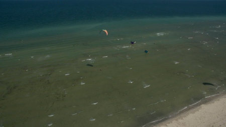 Sea in the summer view from aboveの写真素材