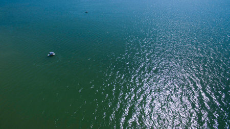 Beautiful beach view from aboveの写真素材