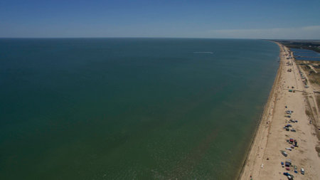 Beautiful beach view from aboveの写真素材
