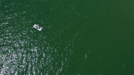 Sea in the summer view from aboveの写真素材