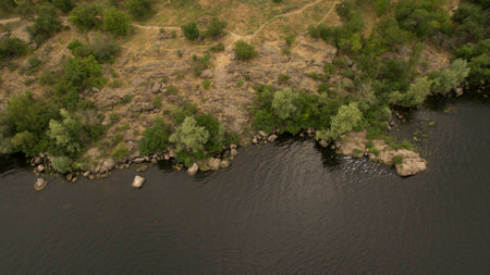 Beautiful sea landscape view from aboveの写真素材
