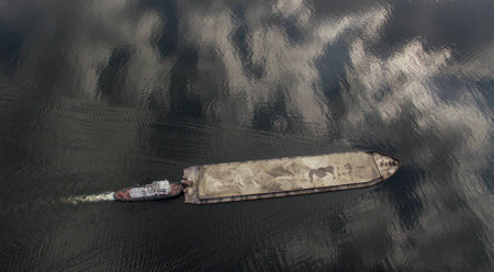 Beautiful sea landscape view from aboveの写真素材