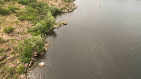 Beautiful sea landscape view from aboveの写真素材
