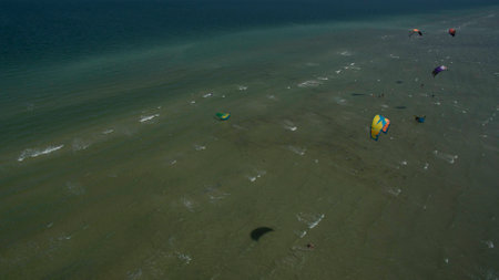 Sea in the summer view from aboveの写真素材