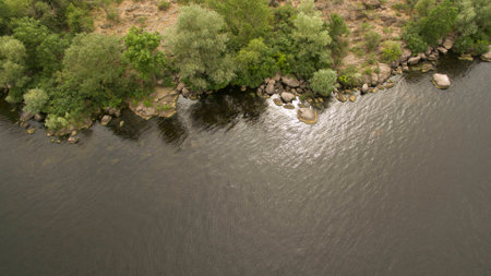 Beautiful sea landscape view from aboveの写真素材