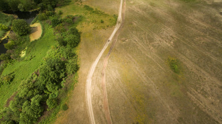 Beautiful landscape shooting from a heightの写真素材