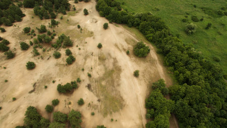 Beautiful landscape shooting from a heightの写真素材