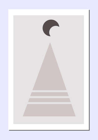 Creative minimalist hand drawn illustrations for wall decoration, postcard or brochure cover design. Hand draw design elements.の写真素材