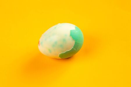 boiled easter egg and eggshell