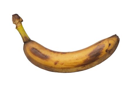 banana on an isolated white backgroundの写真素材
