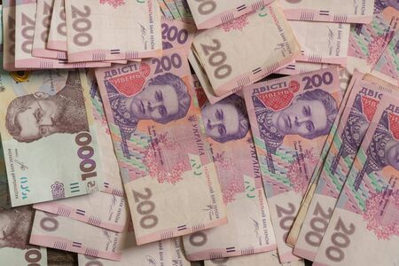 two hundred hryvnia ukrainian background as a backgroundの写真素材