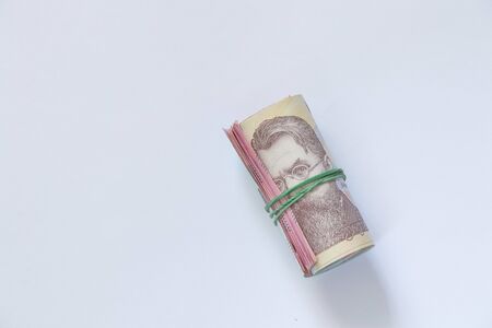 pack of Ukrainian hryvnia on an isolated background