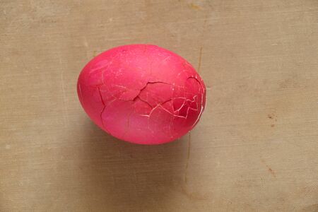Easter colored chicken egg on Easter dayの写真素材