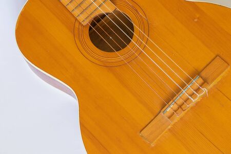 guitar on a white background close-up