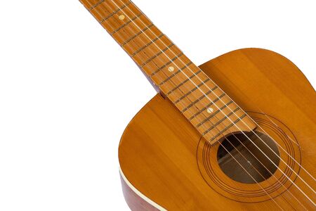 guitar on a white background close-up