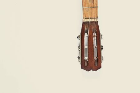 guitar on a white background close-upの写真素材
