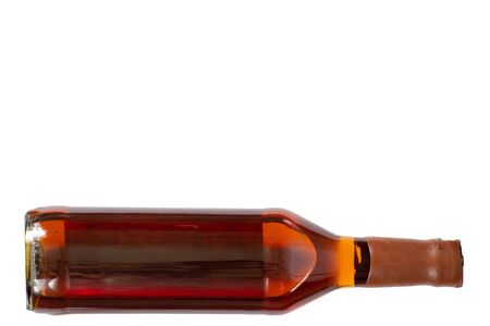 1939 German cereal whiskey bottle on white backgroundの写真素材
