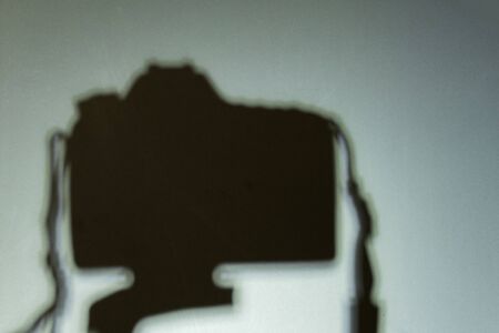 shadow camera on a tripod in a roomの写真素材
