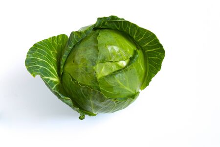 swing of green cabbage on an isolated backgroundの写真素材