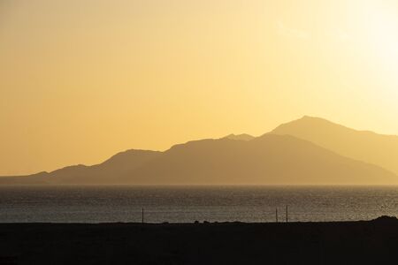mountain against the backdrop of the Red Sea at sunset Sharm El Sheikhの写真素材