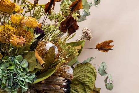 bouquet of different dried flowersの写真素材