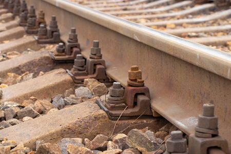 Ukrainian railway on a winter day in the city of Dnieperの写真素材
