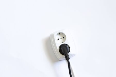portable double white socket and power plug included electrical appliances
