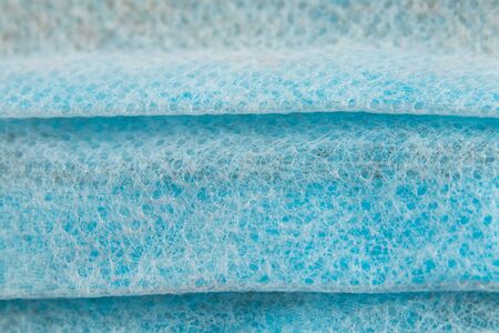 blue gauze medical mask macro photoの写真素材