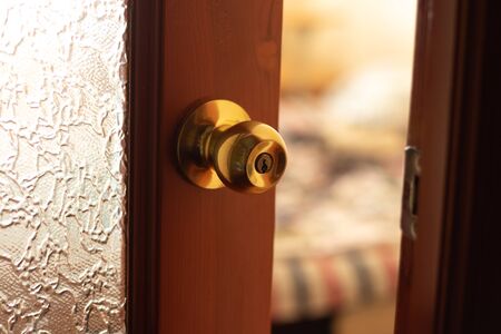 open door to the room and handleの写真素材