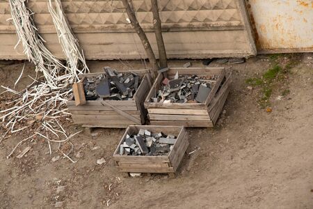 pieces of memorial plate for sale and waste material, sale of memorial monumentsの写真素材