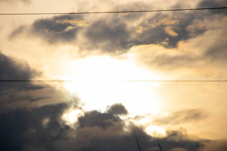 sky with clouds close up as backgroundの写真素材