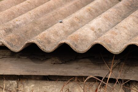 old slate tile on a house close-upの写真素材