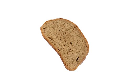 piece of black bread on a white background