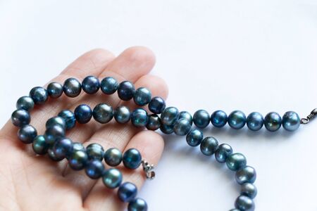 pearl female beads on an isolated backgroundの写真素材
