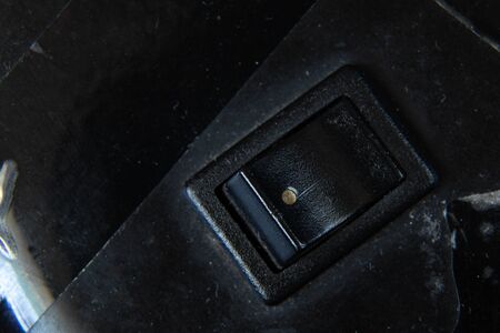 black power button on plastic lampsの写真素材