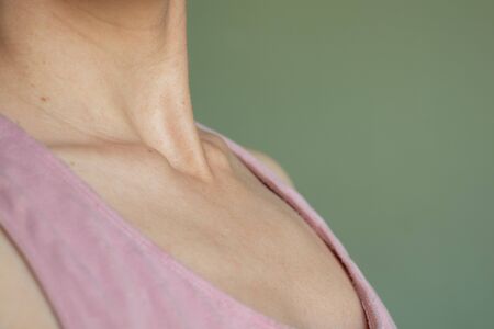 shoulder neck throat body close-up girl, upper body of a girl