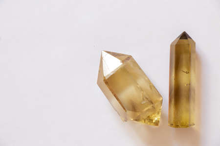 semiprecious citrine crystal on an isolated background