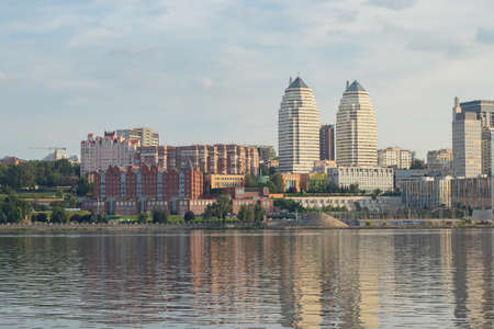 city central embankment river view dnipro cityの写真素材