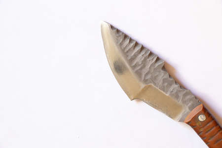 close up knife with a handle on an isolated backgroundの写真素材