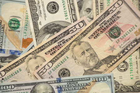 american dollars as background close upの写真素材