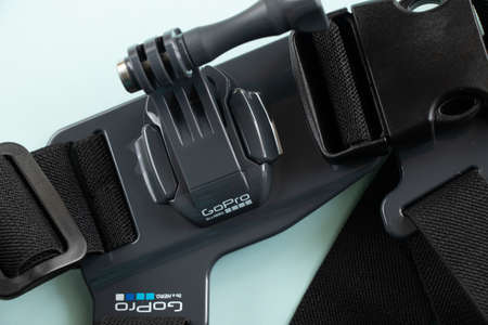 Ukraine Dnipro 10.01.2021 - Strap for mounting on the chest of an action camera gopro
