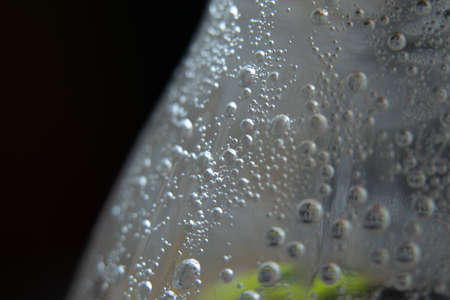 water drops on a plastic bottle macro photo